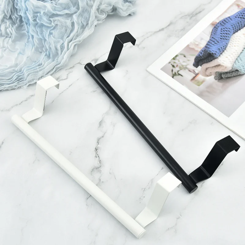 Stainless Steel Towel Rack Bathroom Towel Holder Stand Kitchen Cabinet Door Hanging Organizer Shelf Wall Mounted Bar