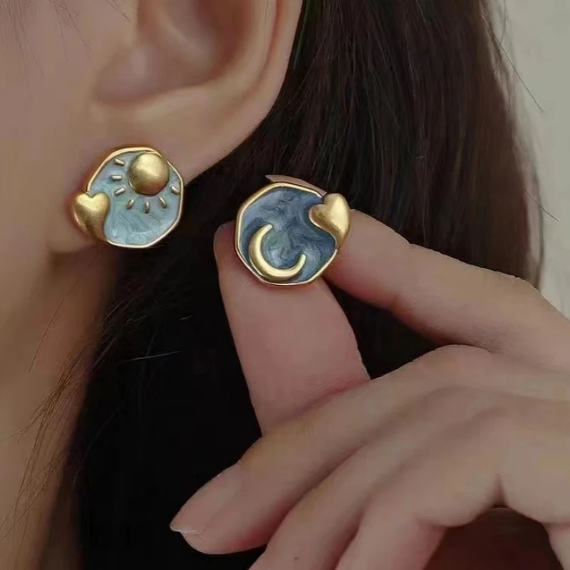 

Женские серьги в форме сердца, солнца, Луны