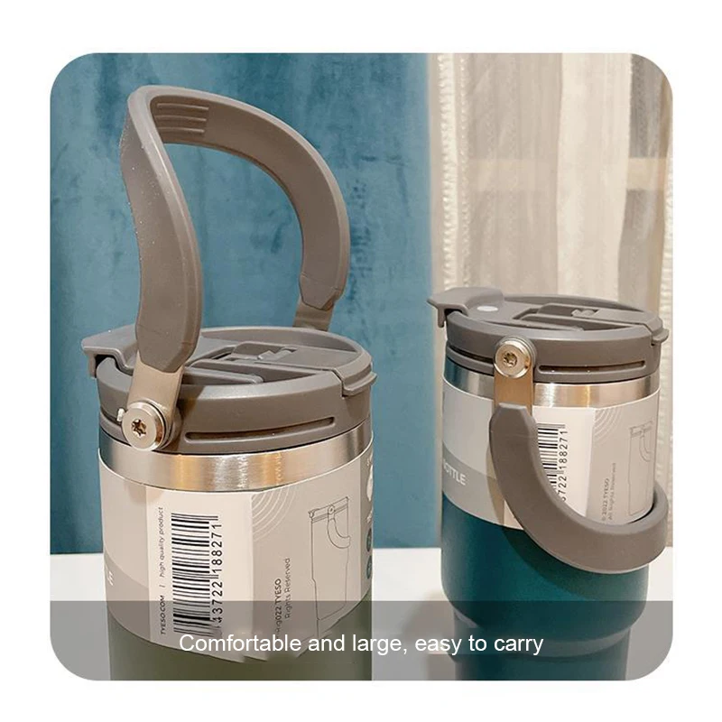 600ml 750ml 900ml Stainless Steel Coffee Cup Thermal Vacuum Mug Non-slip Leak-Proof Thermos Insulated Cup Milk Tea Water Bottle