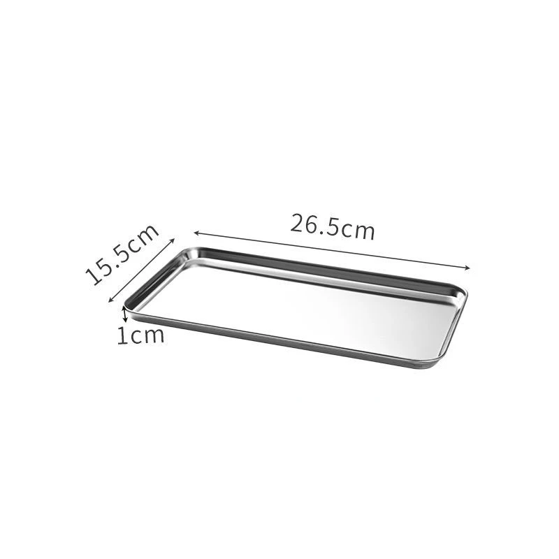 Stainless Steel Plates Snack Cake Dish Dining Dessert Plate Kitchen Dish Tray Coffee Shop Pallet Storage Disk Net