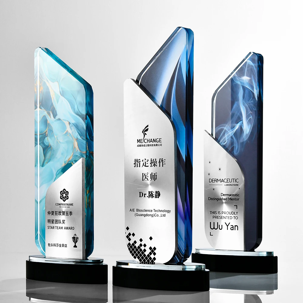 Customized High-end Metal Crystal Trophy, Excellent Staff Company Annual Meeting Awards, Home Decorations Outstanding Medal, 1Pc
