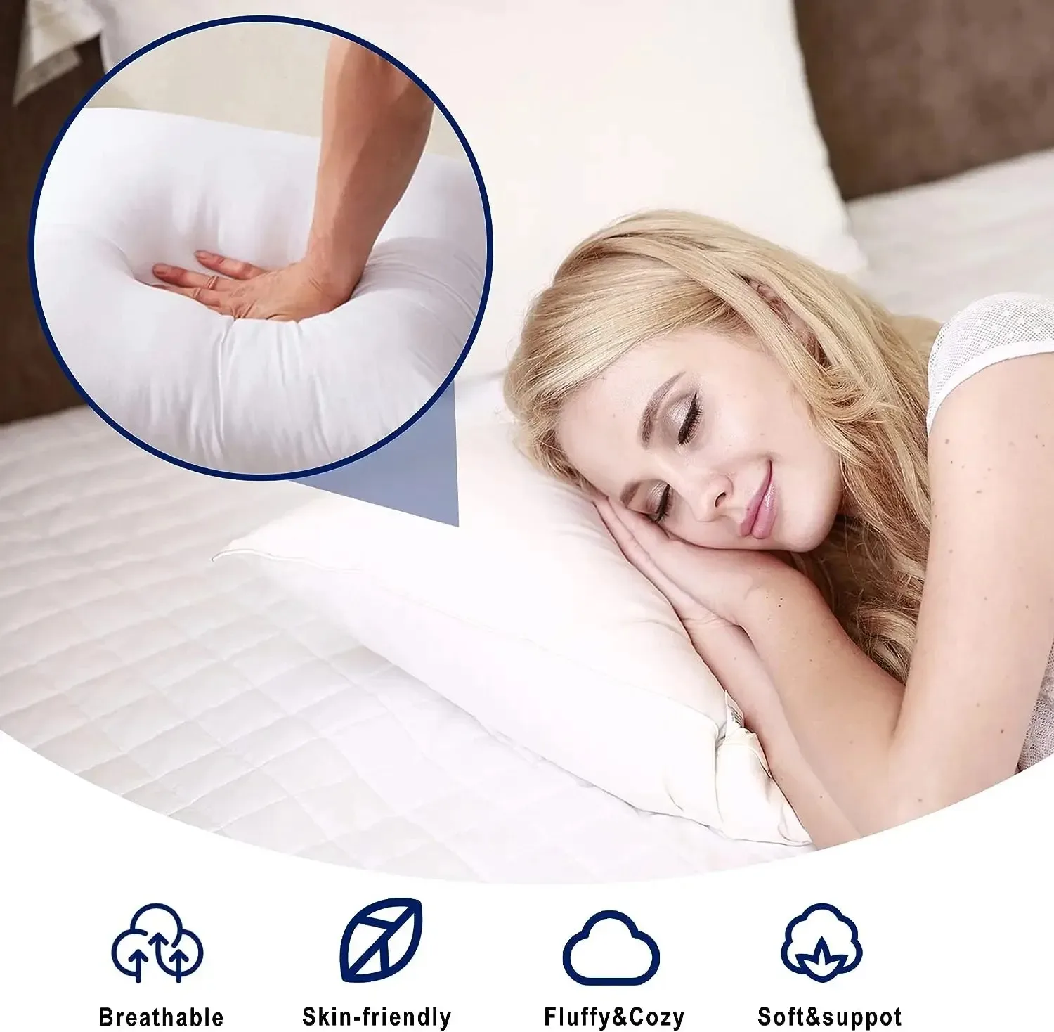 Throw Pillow Insert Premium Soft Cotton Euro Square Decorative Pillow Core Set For Bed Decor Sofa Couch 45x45cm 2