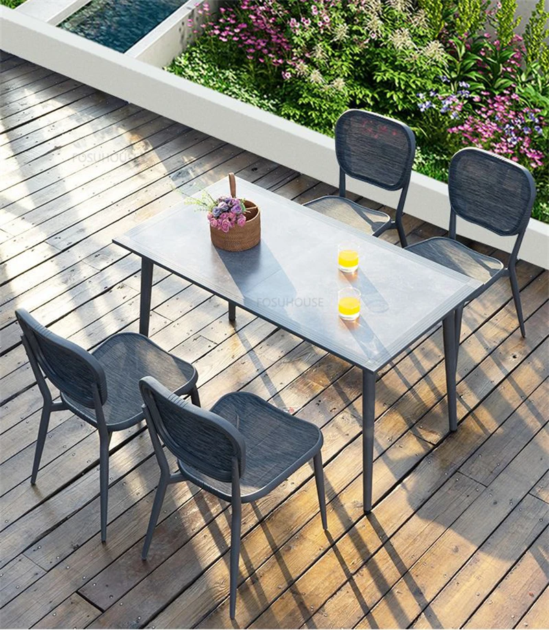 Description Picture 5 of itemOutdoor Courtyard Table and Chair Set modern Garden Furniture Sets Balcony Outdoor Garden Terrace Sun Protection Furniture Set Z