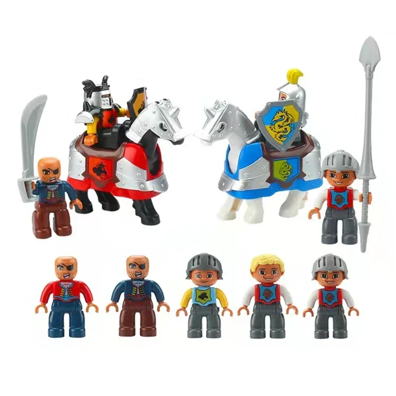 Large Building Block Adventure Ship Series - Brave Pirates Treasure Island Playset