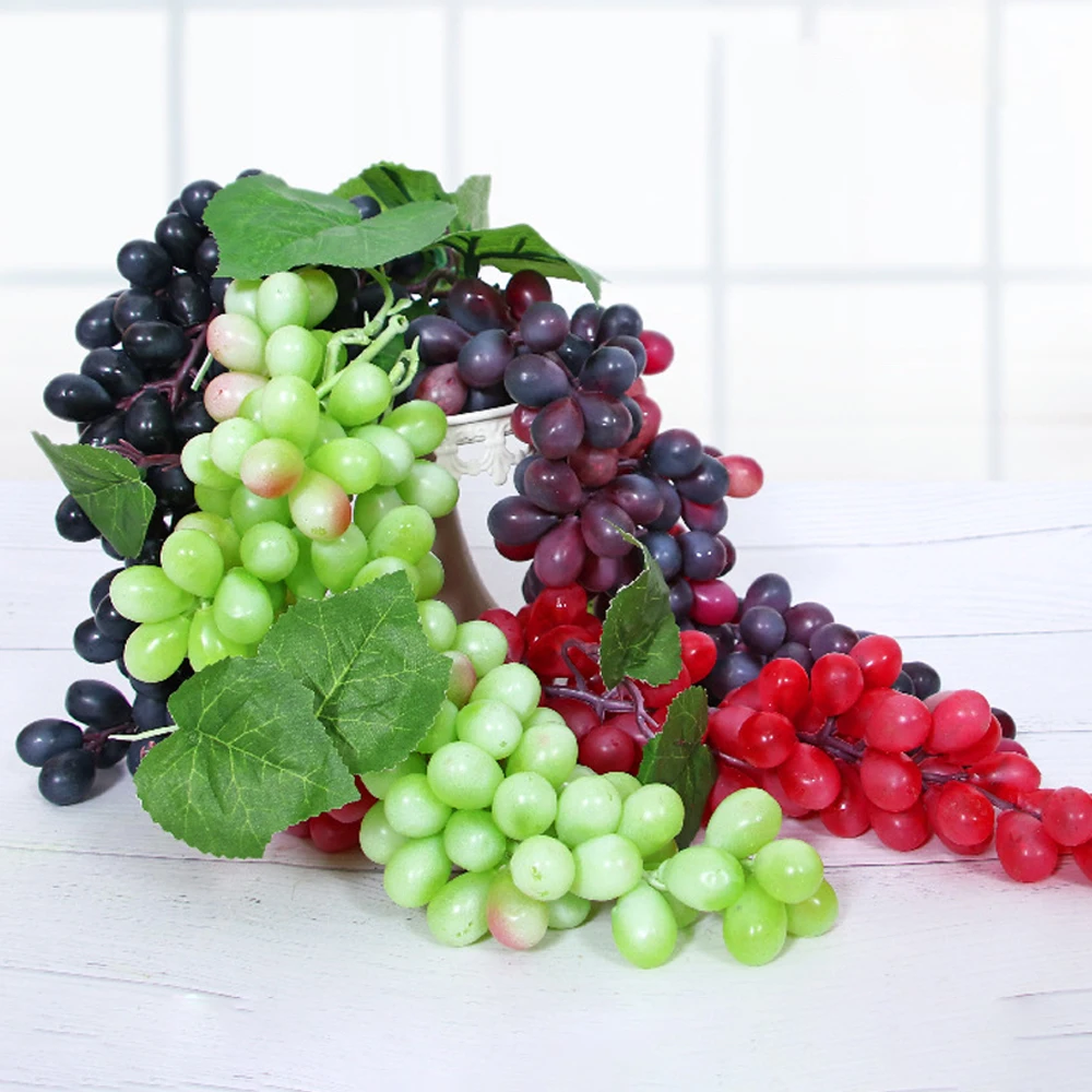 Artificial Fruit Grape Simulated Grape Bunches Lifelike Fake Fruits Plastic Fake Fruit Decorations For Wedding Party Supplies