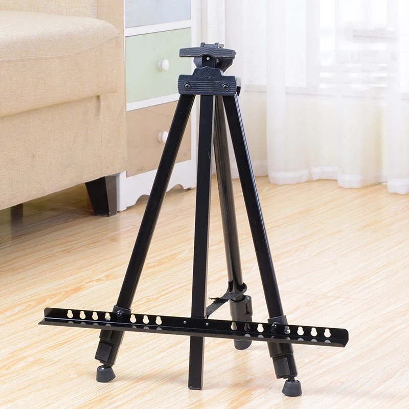 Portable Triangular Metal Painting Easel Thickened Aluminum Alloy Adjustable Travel Sketch Easel for Drawing Artist Art Supplies