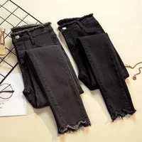 High Waist Slim Fit Black Denim Jeans Women's Elastic Pencil Pants Korean Style Fashionable And Versatile Hot Sale Of The Season
