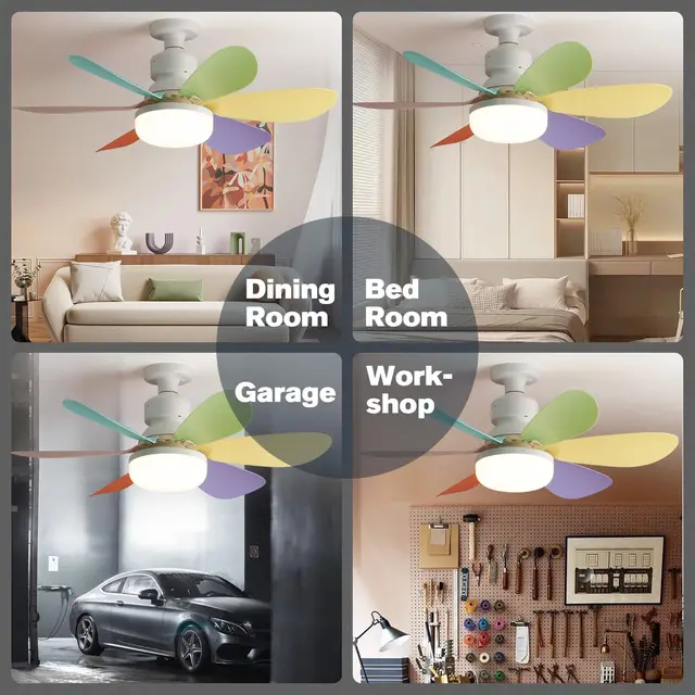 Ventilateur de plafond LED 40W de 20,5 pouces E27 avec fonction de gradation à distance, adapté au salon, au bureau et à un usage domestique, 85-265V 6