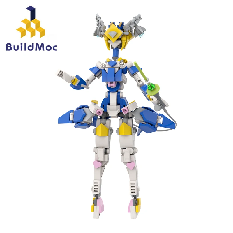 

Buildmoc Female Robot Girl Singer Angel Mech Figures MOC Set Building Blocks Kits Toys for Children Kids Gifts Toy 296PCS Bricks