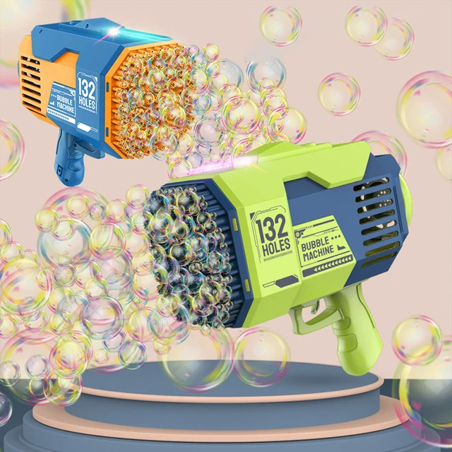 Hot Gatling Bubble Gun Toy 132/69/64/44Hole Charging Electric Automatic Bubble Machine Summer Outdoor Soap Water Children Toys 3