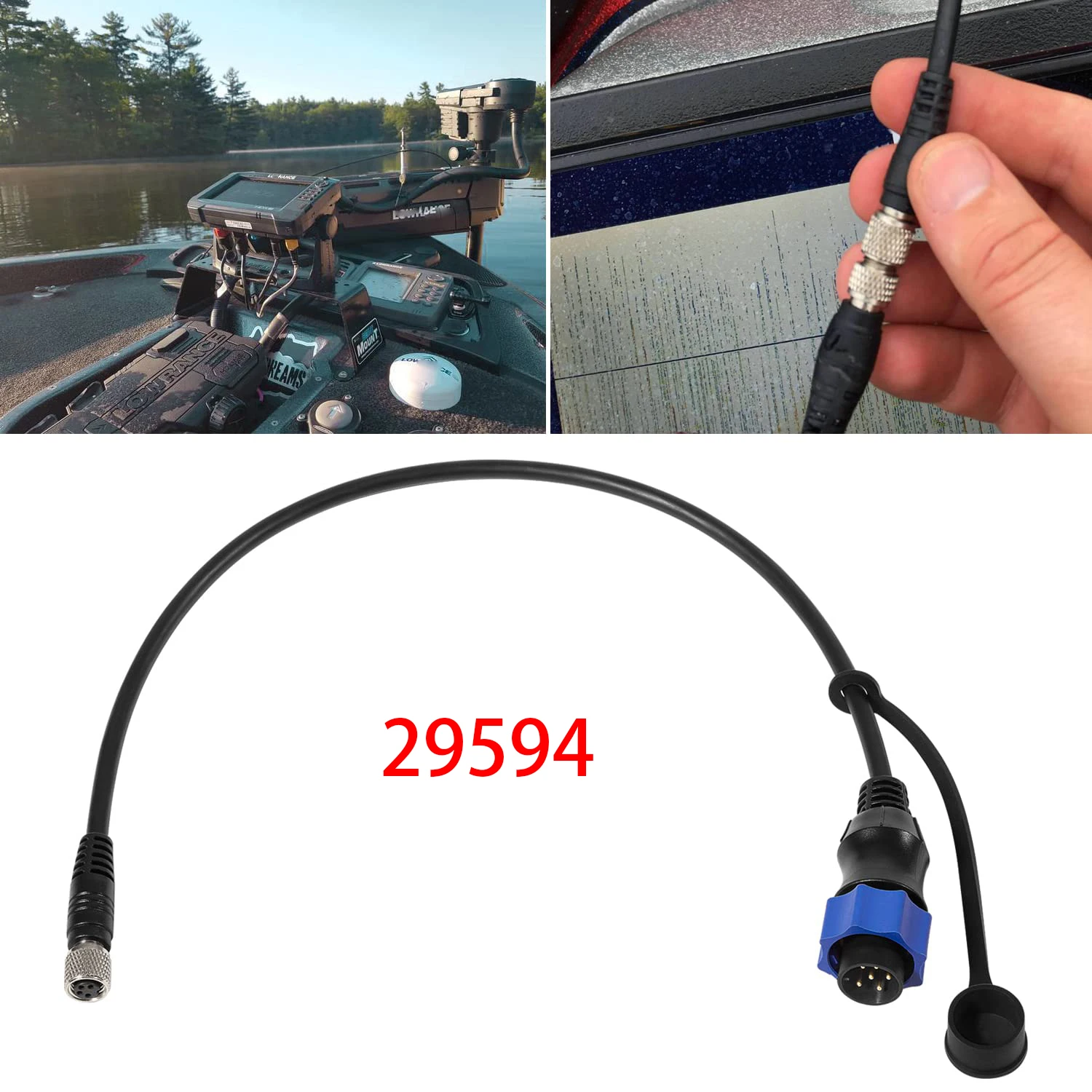 

MKR-US2-10 Universal Sonar 2 Adaptor Cable Fit for Lowrance Fish Finder Works on US2 Sonar Transducer , Minn Kota Trolling Motor