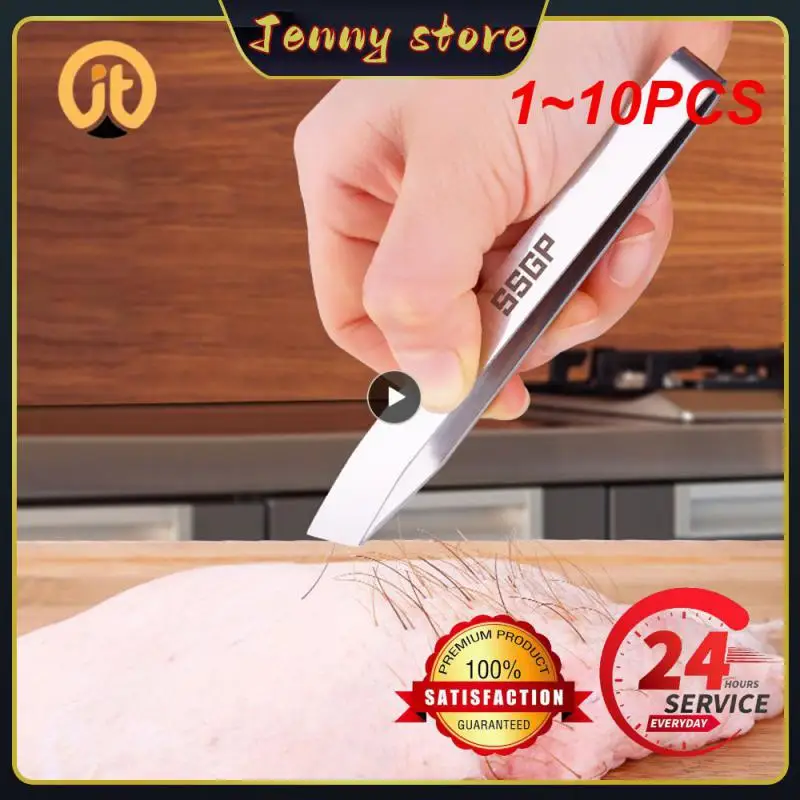 1 ~ 10 Pz Pinzas Planas Y Inclinadas De Acero Inoxidable, Herramienta Para Quitar Huesos De Pescado (4,6 "), Utensilios De Cocina