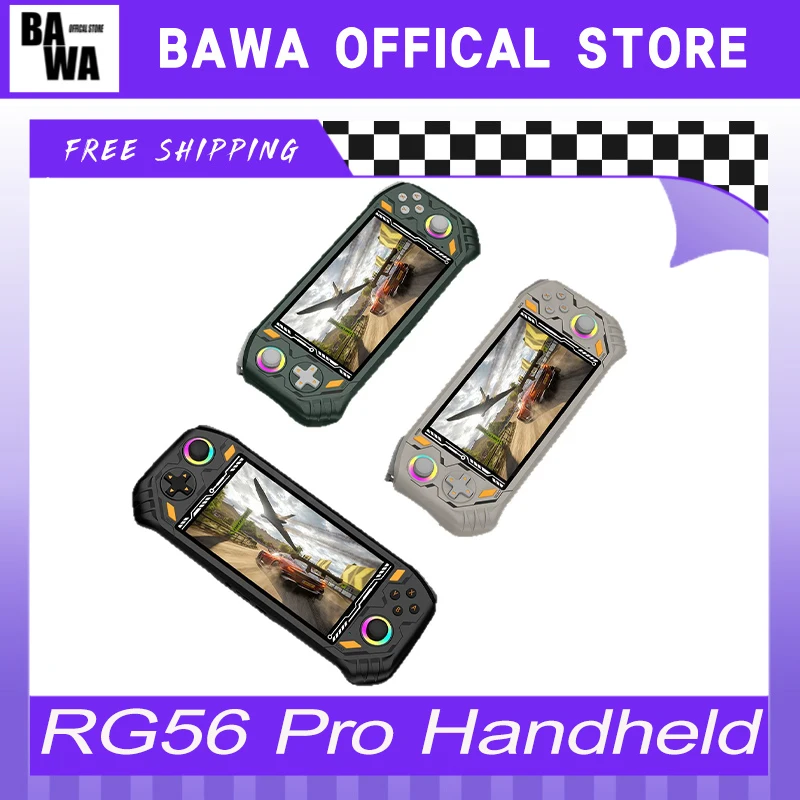 RG56 PRO 레트로 비디오 게임 플레이어 미니 휴대용 게임 콘솔 5.5인치 IPS 1280X720 RK3562 WIFI 블루투스 호환 휴대용 콘솔