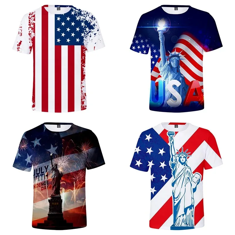 

New Independence Day 3d T Shirts Summer Fashion Men Women T Shirt Casual Tops Short Sleeve 3d T Shirts T Shirt Shirts 4xl