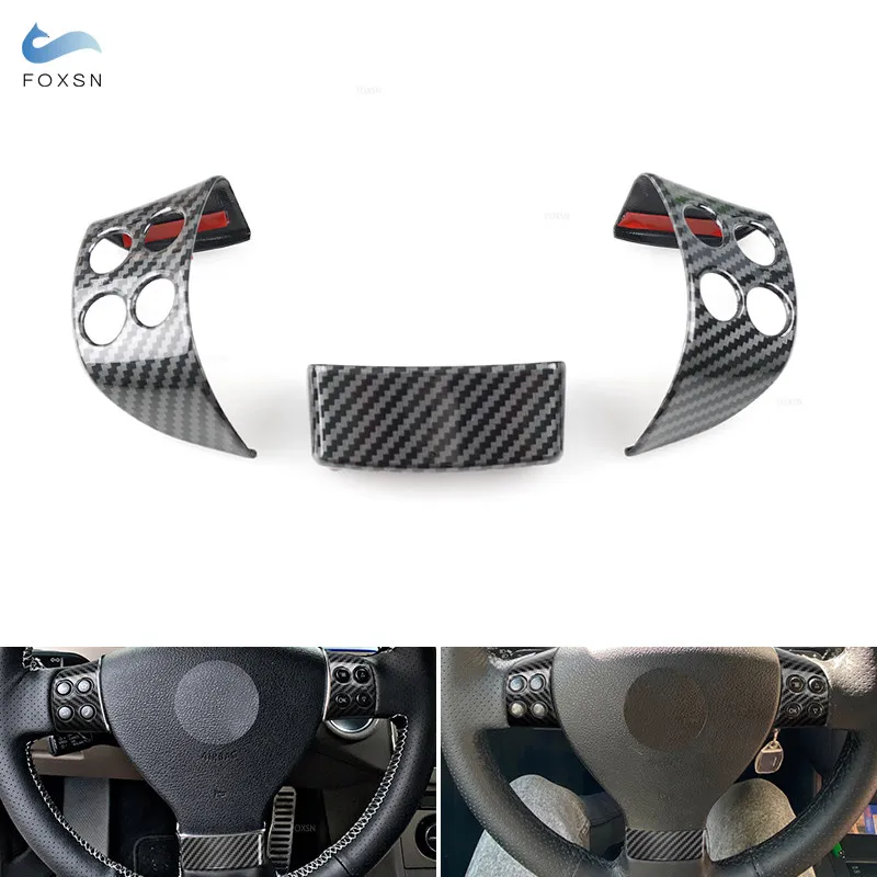 ABS Carbon Texture Interior Steering Wheel Panel Cover Inner Accessories Trim for VW Golf 5 MK5 Passat B6 Jetta MK5 Tiguan 3pcs