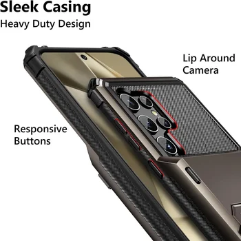 For Samsung Galaxy S25 S24 Ultra S25 S24 Plus S24 FE Wallet Case with Card Holder, Dual Layer Heavy Duty Shockproof Phone Cover 4