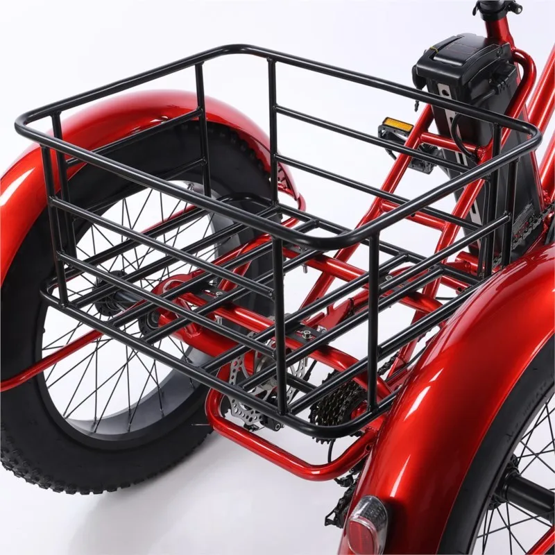 20 Inch Fat Tire All Terrain Electric Tricycles For Adults 48V 500W Three-Wheel Electric Bicycle With Passenger Seat