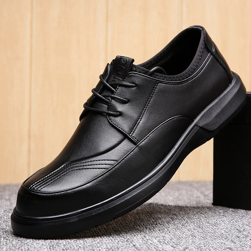 Invisible Men's Shoes Leather Business Casual Shoes Men's Inner Height 6cm Sapatos Men Loafers Shoes - Casual Shoes - AliExpress
