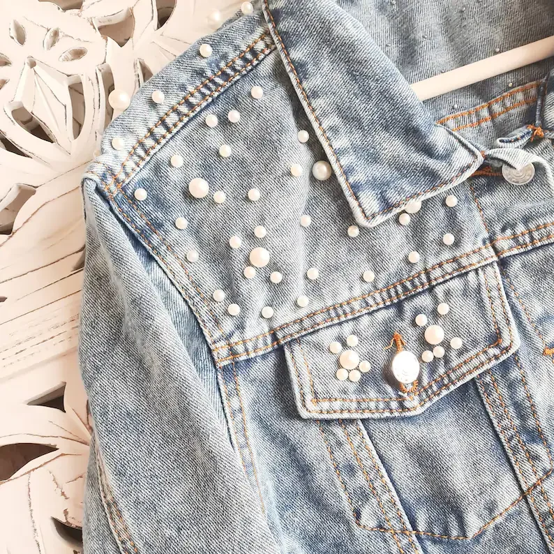 Bride Diy Custom Jean Jacket With Logo Custom Embroidered Denim