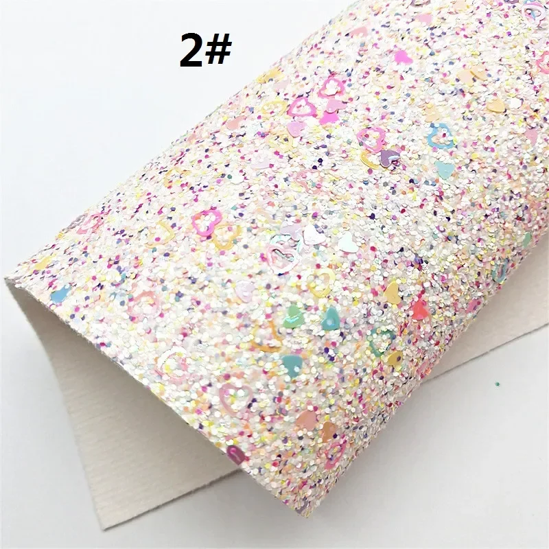 Description Picture 5 of itemHearts Glitter Leather Sheets Flower Custom Glitter Leather Fabric Shimmer Glitter Litchi Leather for DIY Craft 8.2"x11.4" SJ393