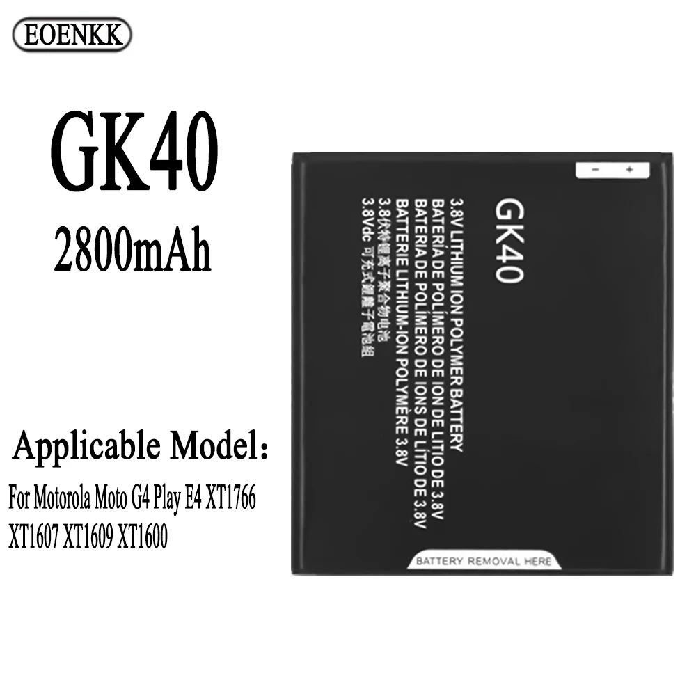 

GK40 Battery For Motorola G4 Play Moto E4 XT1766 XT1607 XT1609 XT1600 Repair Part 100% Original Capacity Mobile Phone Batterie