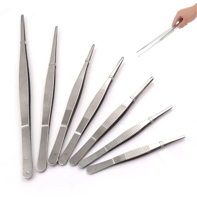 5/6/8/10/12 Inch Straight Tweezer Stainless Steel Aquarium Plant Tank BBQ Long Straight Tweezer Clip Feeding Tongs 1Pcs plant tweezers