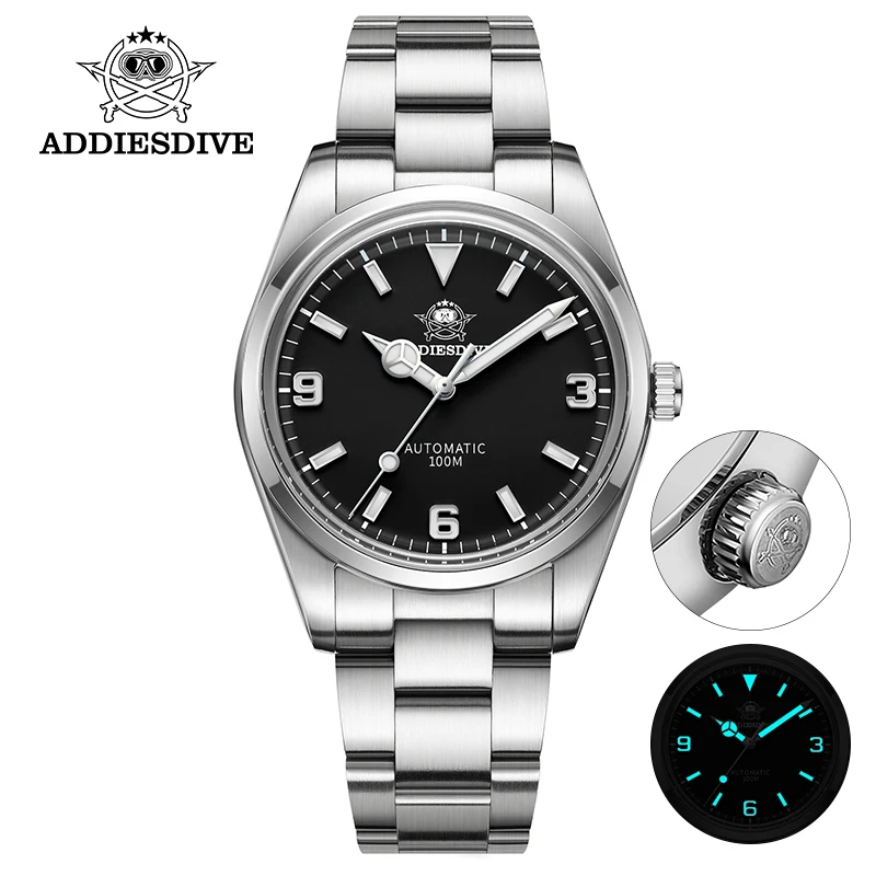 

ADDIESDIVE 2023 New Men Mechanical Watch Luxury 316L Stainless Steel watches Sapphire Glass 100m Waterproof wristwatches for men