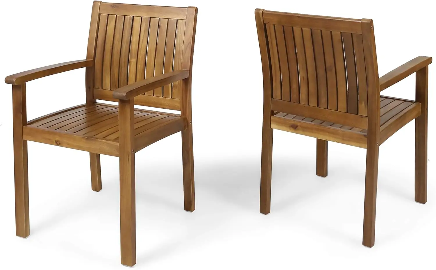 

Christopher Knight Home Teague Outdoor Acacia Wood Dining Chairs (Set of 2), Teak Finish