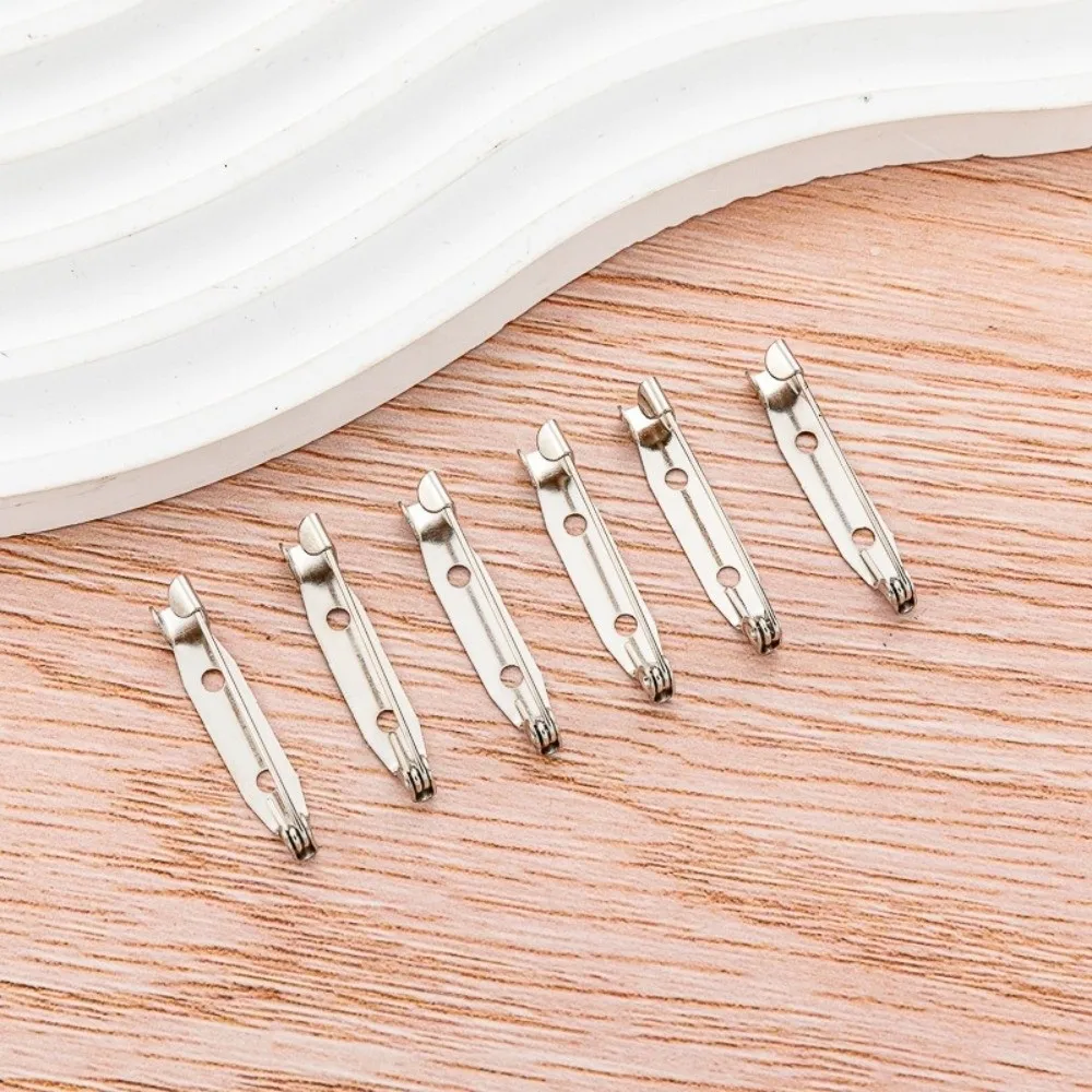60/80/100pcs 새로운 금속 바 핀 실버 15/20/25/32/38/45mm 배지 핀 백 DIY 공예 이름표 핀 바느질 액세서리