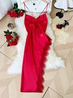 Sexy Lace Patchwork Pajamas Comfortable And Casual Long And Comfortable Women's Nightgown - Image 2