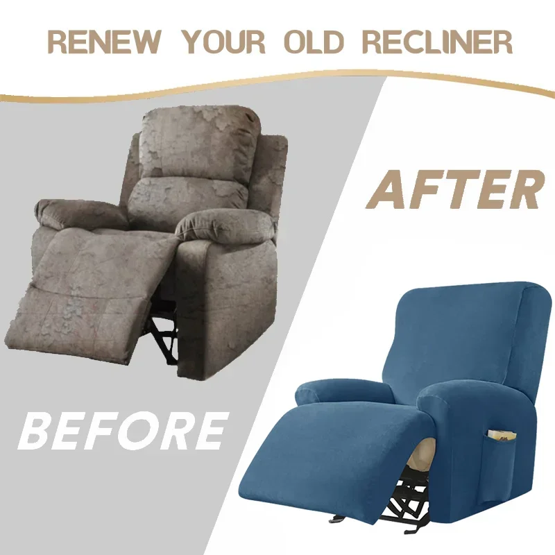 Stretch Velvet Recliner Sofa Cover or Jacquard  Armchair Covers Elastic Non Slip Sofa Slipcovers for Living Room Home 3