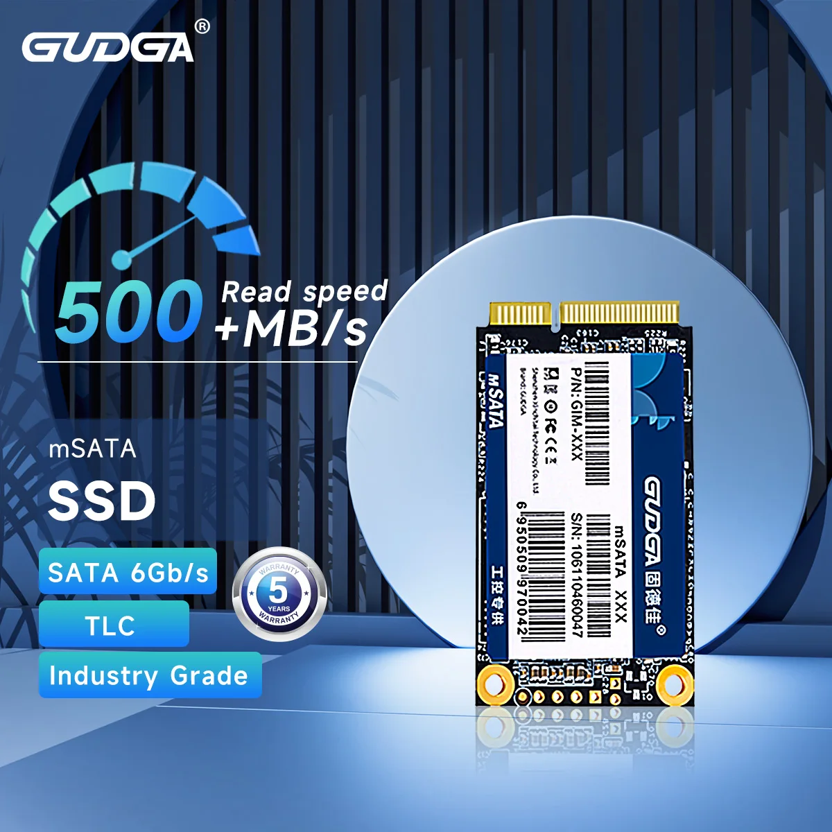 Gudga-ssd Msata Mini Sata para Laptop e Desktop Unidade de Estado Sólido Interno Disco Rígido Sata3 32gb 64gb 128gb 256gb 512gb Indústria