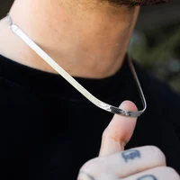 Collier chaîne serpent Hip Hop pour hommes, nouvelle mode, en acier inoxydable, couleur argent, accessoires de bijoux, cadeau de fête 2