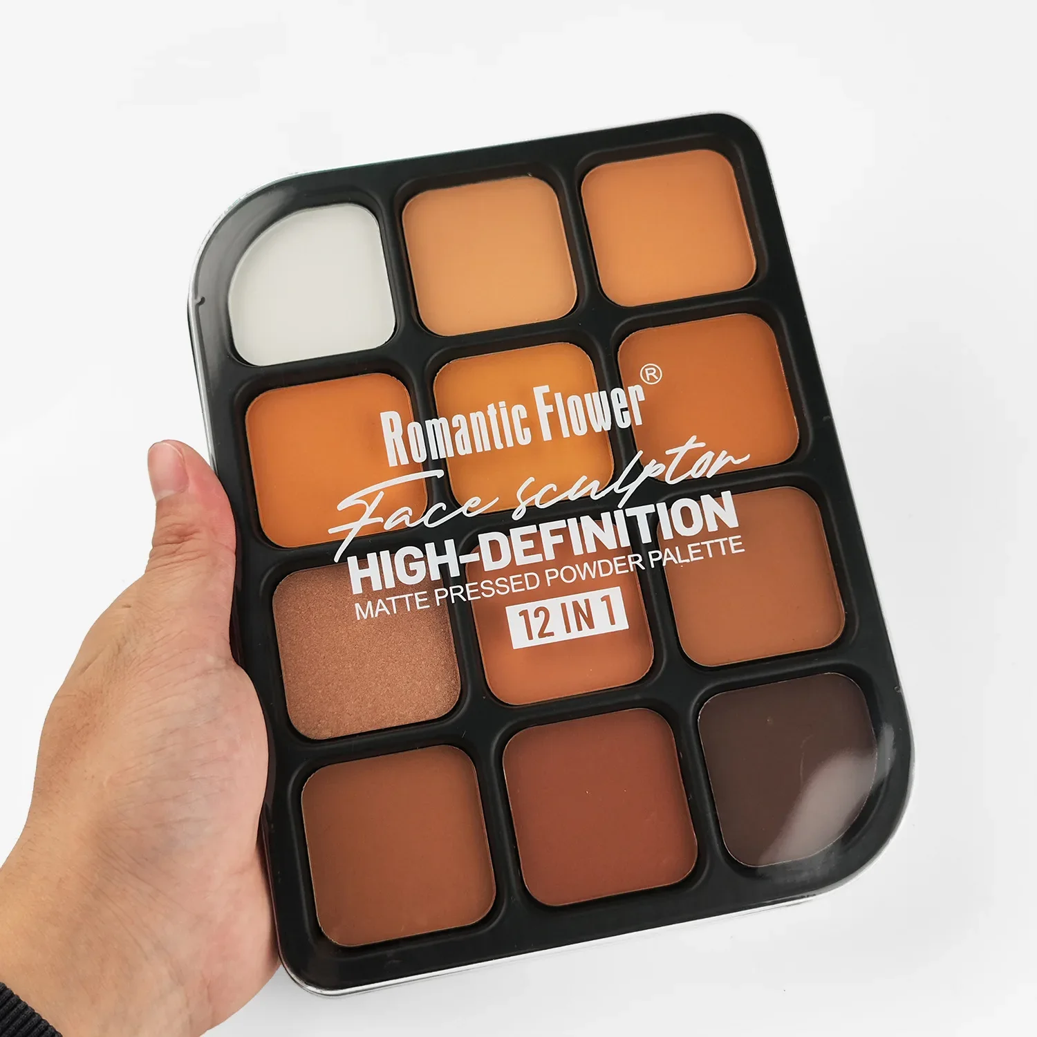 12-Color Matte Contour Palette Deep Skin Full Coverage All-In-One Highlighter Shading Powder Face Makeup Kit