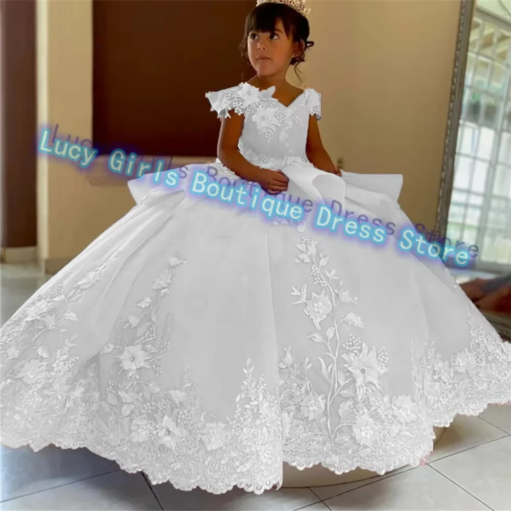 Flower Girl Dresses Girls Dresses Double Color Flower Girl Dress Wedding Dress Princess Ball Appliques Kids Birthday Gown