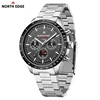 NORTH EDGE 2025 LONGWINGS Men Quartz Watch Solar Powered Stopwatch Waterproof 50M 316 Full Stainless Steel Luminous Pilot Watch 2