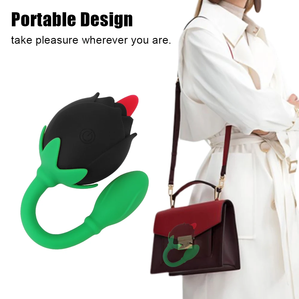 Schwanz Rose Form Vibration 2 In 1 Zunge Lecken Vibrator Klitoris Stimulation Nippel Massager Hintern_voghion.com