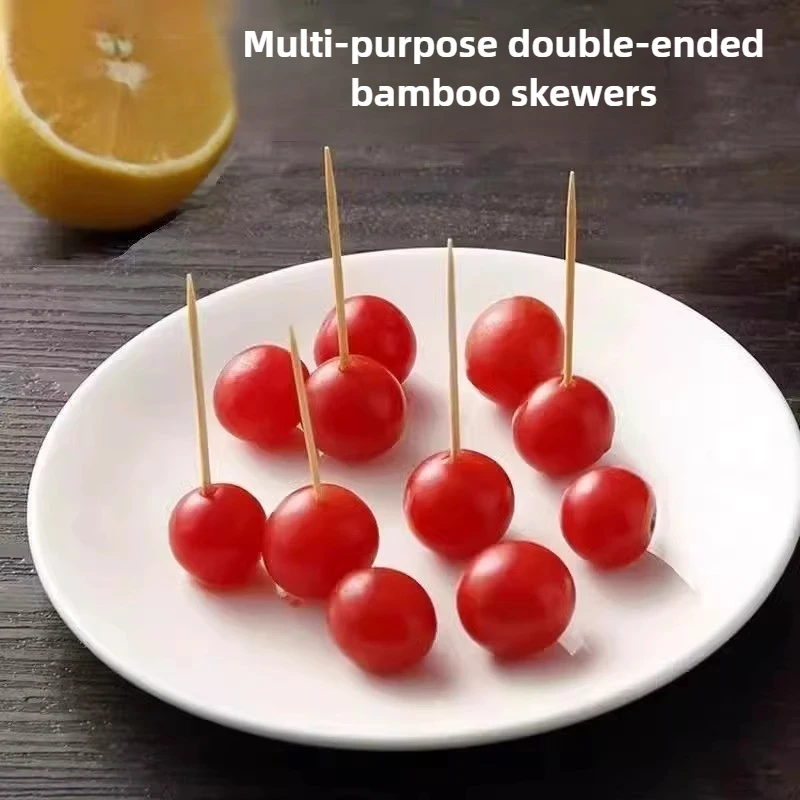 4000 Pcs Multi-purpose Disposable Double-Headed Bamboo Thin Toothpicks for Restaurants Hotels Household Commercial Toothpicks