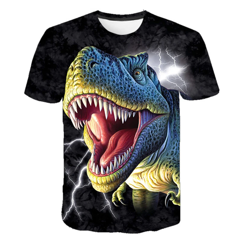 t shirt design Kids Boys Dinosaur T shirts Baby Cartoon 3D Print Short Sleeve Jurassic Park Tops Children Fashion Tshirt 4-14 Years Kids TShirt striped t shirt