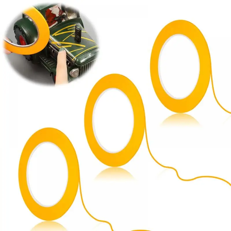 Professional Yellow Masking Tape for Precision Car Painting, Flexible Width Textured Paper, No Residue Easy Tear, Versatile Length Options