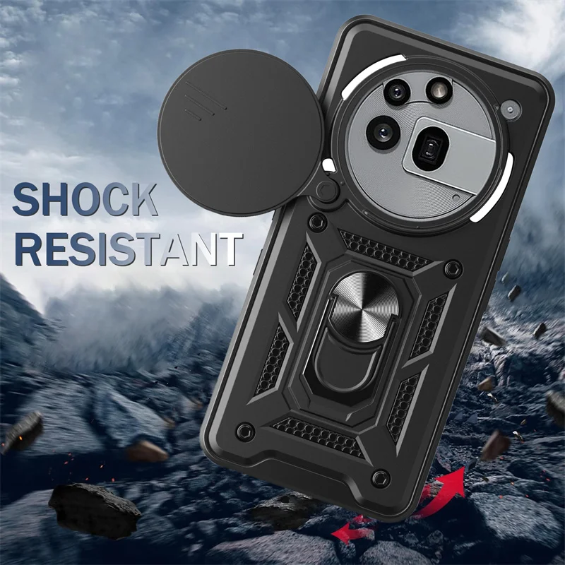Premium Armor Case with Slide Camera Protection and Car Magnetic Holder Ring