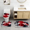 Oriental Black and Red Koi Bathroom Set - Anti Pulley Profile Mat, Toilet Lid, and Bath Mat for Elegant Home Decor 2