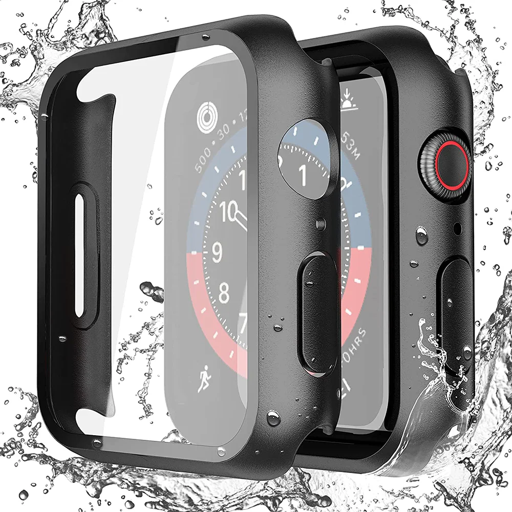 Vetro Temperato + Cover Per Accessori Apple Watch 45Mm 41Mm 44Mm Proteggi Schermo Apple Watch Case Serie 9 4 5 6 Se 7 8 40Mm 42Mm