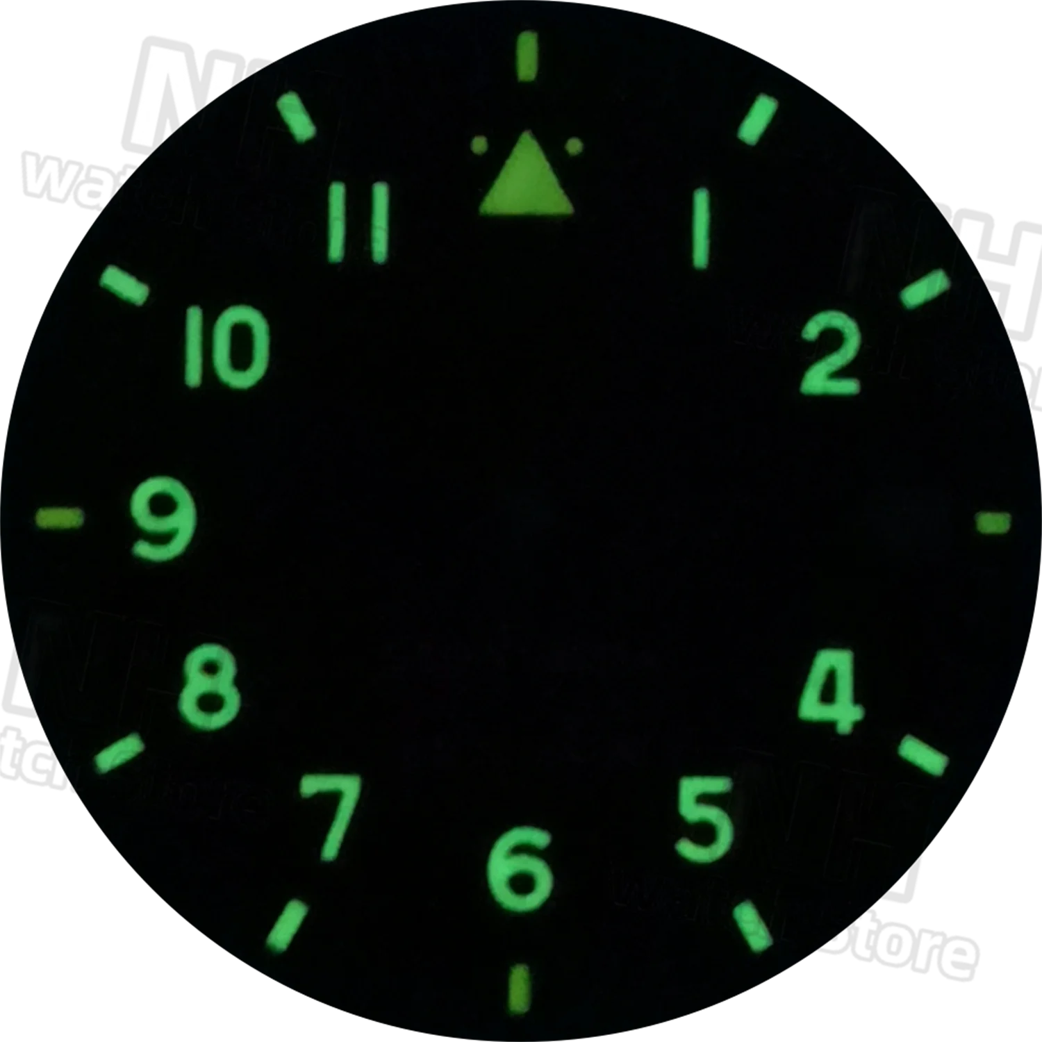 Pilot Watch Dial with Luminous Hands - Black, White, Blue, Green Options, 29mm