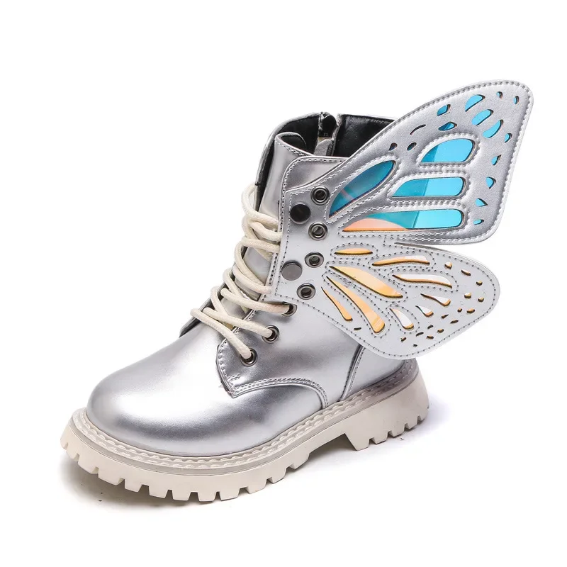 Girls Boots 2023 New Autumn Winter Fashion Butterfly Princess