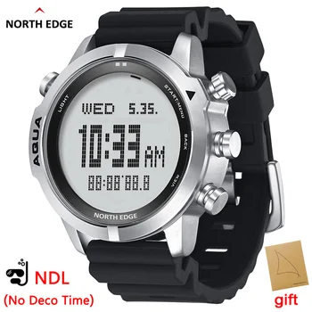 NORTH EDGE 남성용 전문 다이빙 컴퓨터 시계 스쿠버 다이빙 NDL (노 데코 타임) 50M 다이빙 시계, 고도계 기압계 나침반