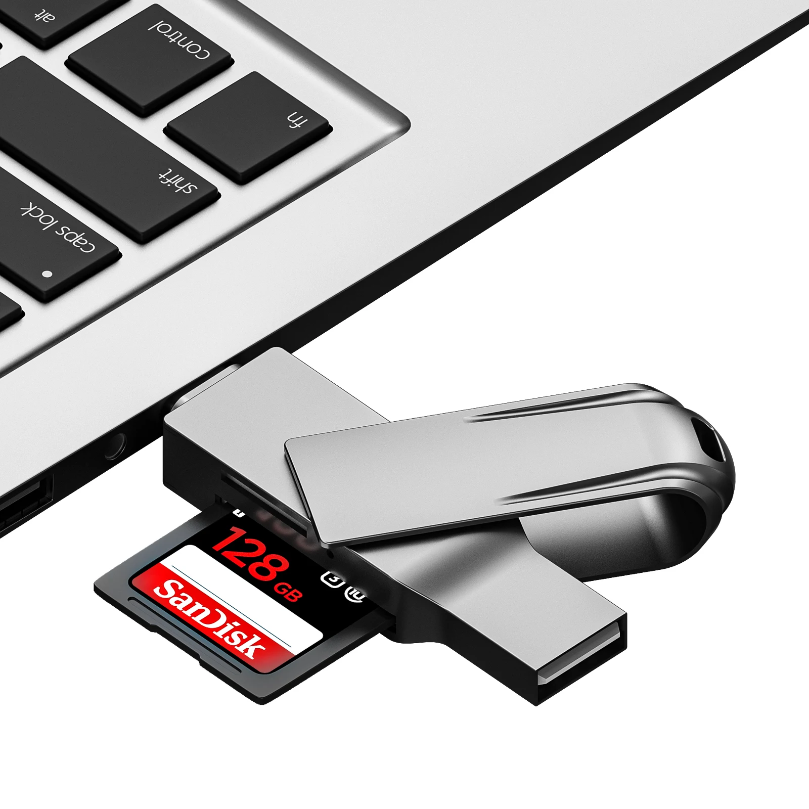 2-in-1 USB 3.0 타입-C 카드 리더 듀얼 슬롯 SD TF 마이크로 SD 메모리 카드 리더 (노트북, 휴대폰, 카메라, 블랙박스용)