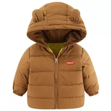 Ropa de algodón para niñas, chaqueta acolchada de plumón para bebé, Abrigo con capucha para niño, prendas de vestir para bebé, ropa de invierno de 1 a 5 años