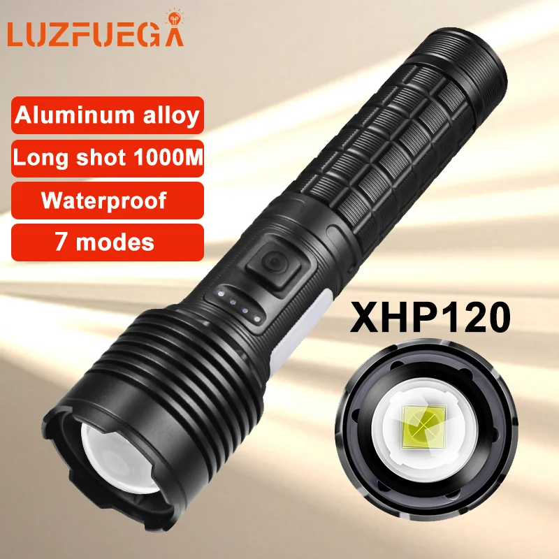 100000LMGiantBrightLedLuminousFlashlightWaterproofTactical