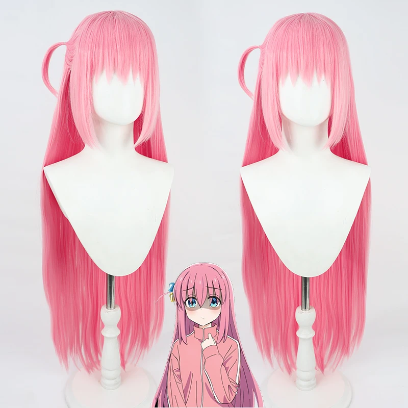

Anime Bocchi the Rock! Gotou Hitori Cosplay Wig Cosplay 100cm Long Pink Synthetic Hair Heat Resistant Halloween Role Play